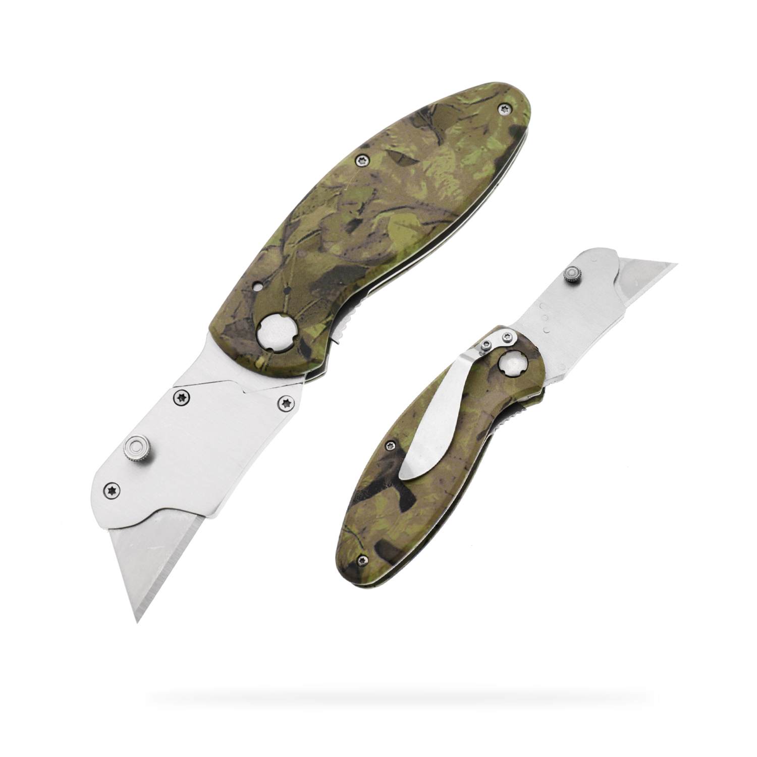 Manufacturers wholesale stainless steel folding utility knife aluminum alloy handle 3D printing pattern outdoor camping portable pocket