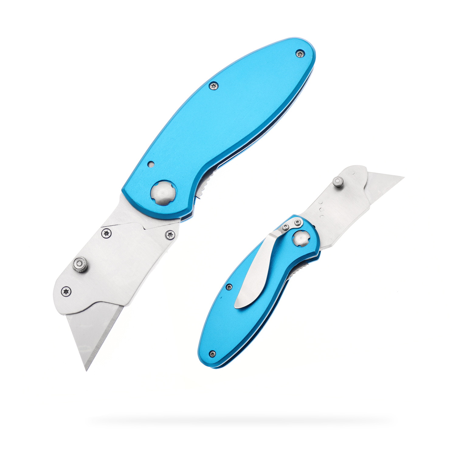 Manufacturers wholesale stainless steel folding utility knife aluminum alloy handle 3D printing pattern outdoor camping portable pocket